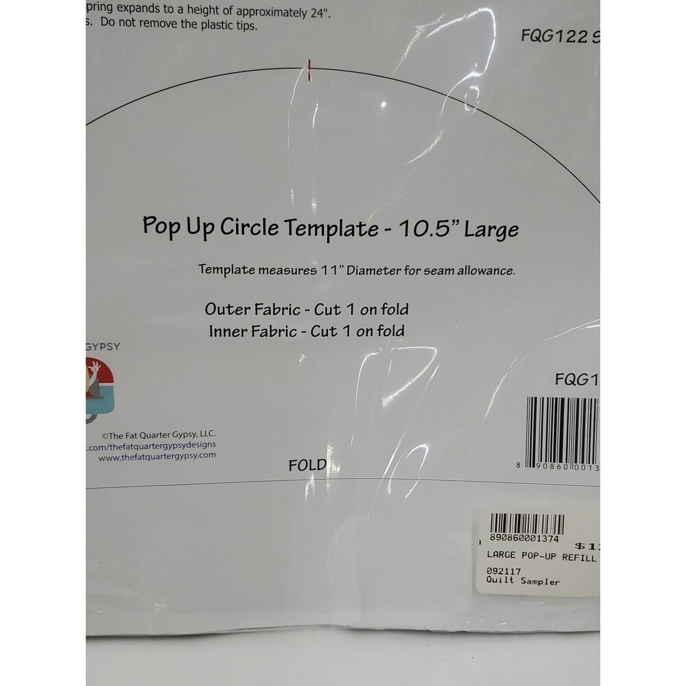 Fat Quarter‎ Gypsy - Large Pop-Up Refill/FQG124/10.5" Diameter/Template Included - Picture 13 of 14